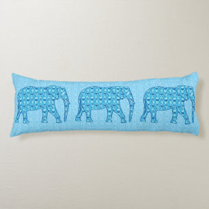 Coussins Longs Ephène de fleur de Lotus - turquoise