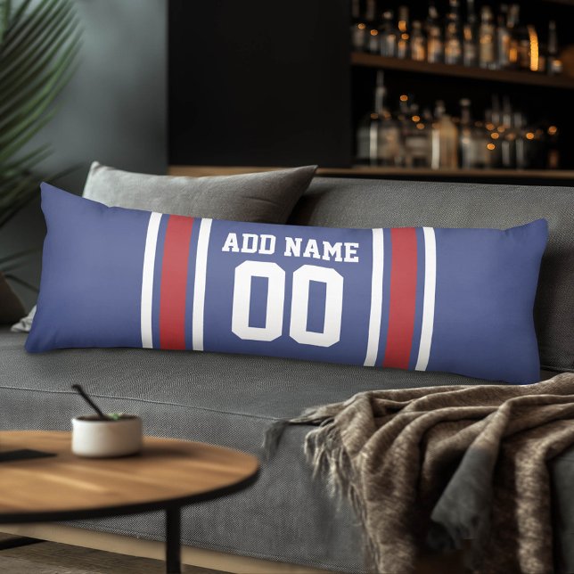 Coussins Longs Équipe Jersey avec nom et numéro personnalisés (Custom Body Pillow with a Sports Theme)