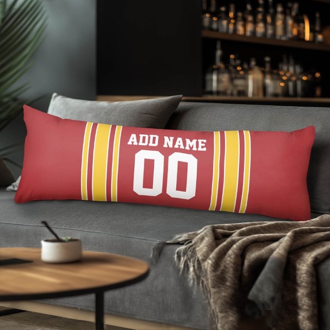 Coussins Longs Équipe sportive Jersey avec nom et numéro (Custom Body Pillow with a Sports Theme)
