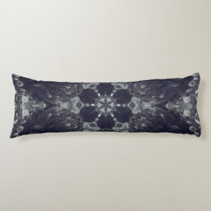 Coussins Longs Étoile de corail marin kaléidoscope teintes noires