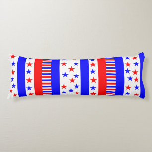 Coussins Longs Etoiles et rayures Motif USA Drapeau couleurs