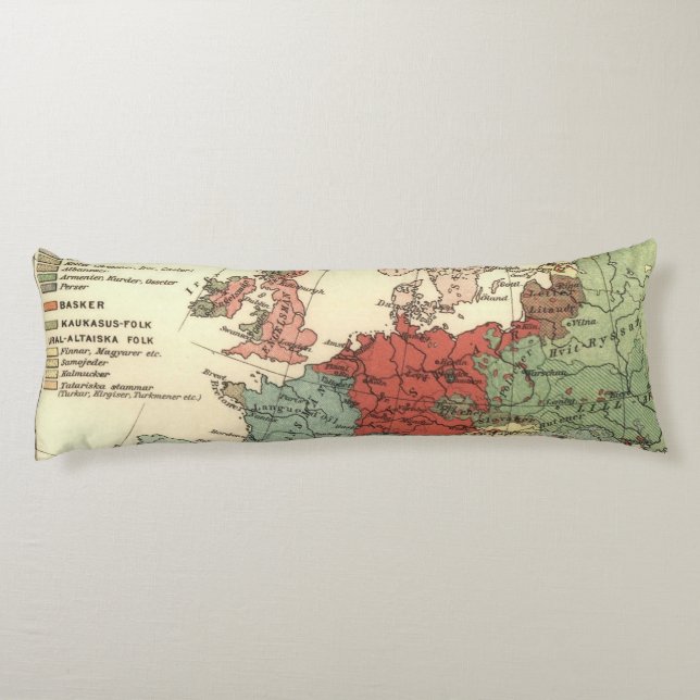 Coussins Longs Europe Carte Pays Antique Mondiale (Dos)
