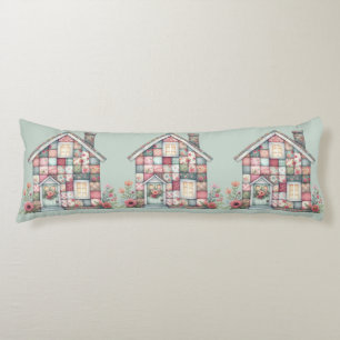 Coussins Longs Fausse Maison Florale Cottagecore Patchwork