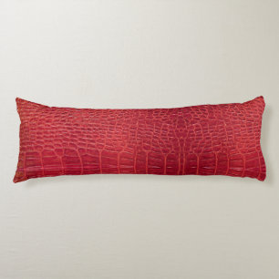 Coussins Longs Faux rouge alligator cuir