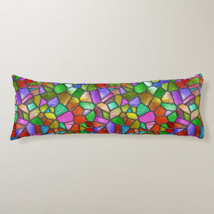 Coussins Longs Fenêtre de verre coloré abstrait