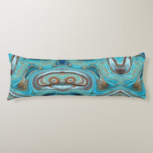 Coussins Longs ferme bleu turquoise Tourbillons turquoise à grain (Devant)