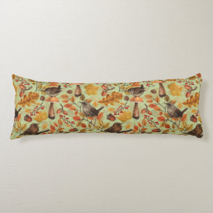 Coussins Longs Feuilles d'automne, baies, champignons et fleurs