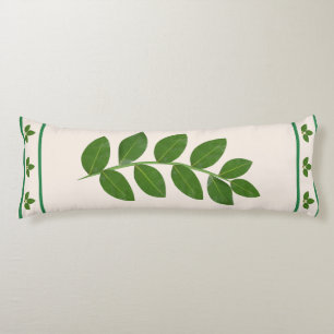 Coussins Longs Feuilles de Laurier Vert Moderne