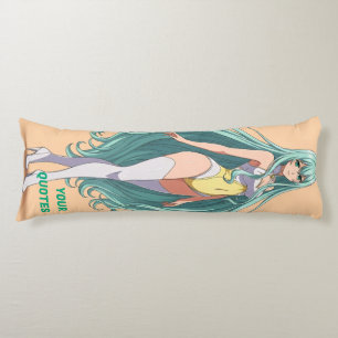 Coussins Longs Fille Anime aux Cheveux Turquoise