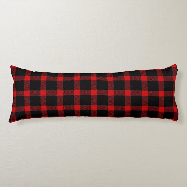 Coussins Longs Flamme d'hiver rouge et noir (Devant)