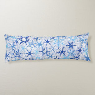 Coussins Longs Flammes de neige bleues gelées