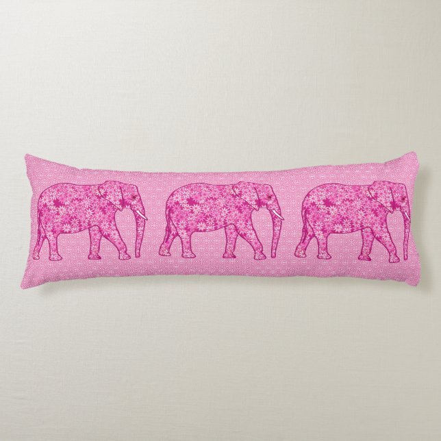 Coussins Longs Fleur d'éléphant - rose fuchsia (Devant)