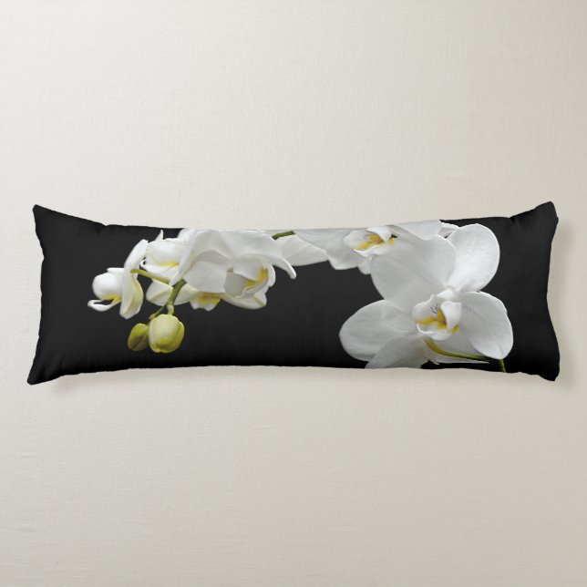 Coussins Longs Fleur d'orchidée blanche (Devant)