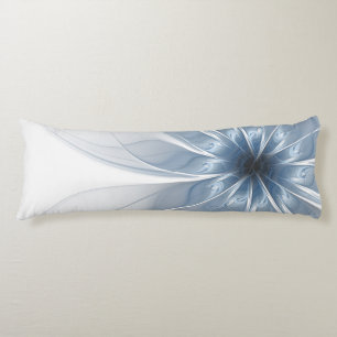 Coussins Longs Fleur imaginaire fractale bleue douce et tendresse