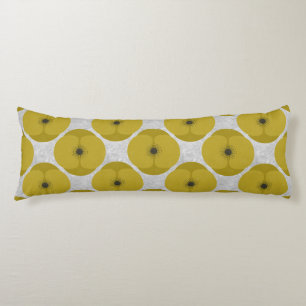Coussins Longs Fleur Jaune Texturée Florale Minimaliste Gras