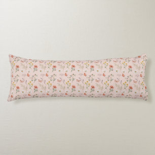 Coussins Longs Fleur sauvage rose pâle