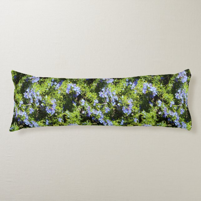Coussins Longs fleurs de romarin vertes (Devant)
