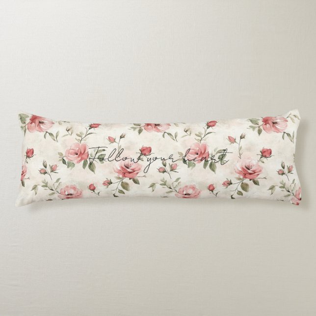 Coussins Longs Fleurs de roses roses  (Devant)