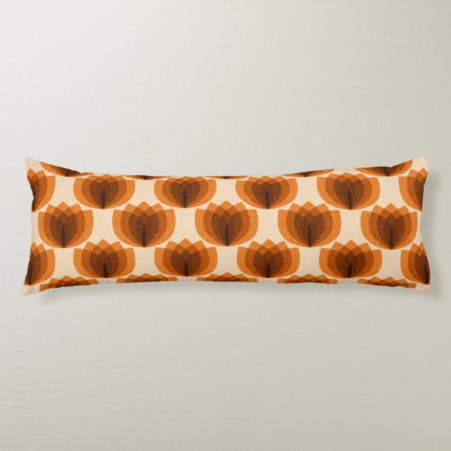 Coussins Longs Fleurs de tulipe orange rétro (Devant)