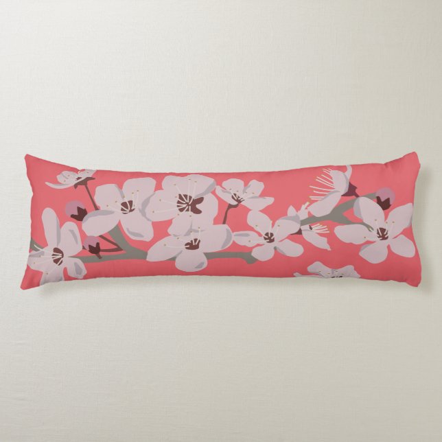 Coussins Longs Fleurs flottantes de fleurs de cerisiers (Devant)