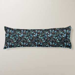 Coussins Longs Fleurs motif 21,w Black BG