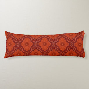Coussins Longs "Fleurs orange" floral motif