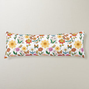 Coussins Longs Fleurs psychédéliques Motif x4