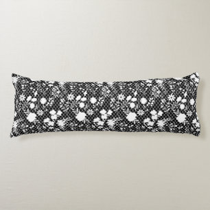 Coussins Longs Fleurs sur net 01.bx4 Black BG