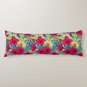 Coussins Longs Fleurs tropicales et colibri - Botanica d'été