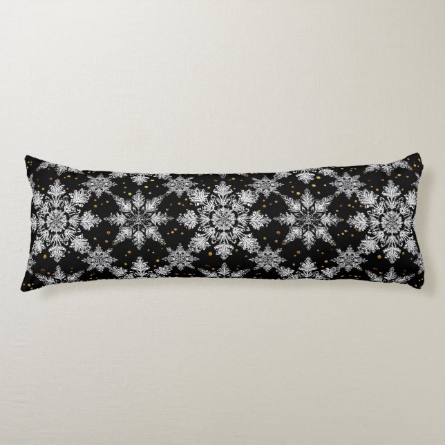 Coussins Longs flocons de neige 3d (Devant)