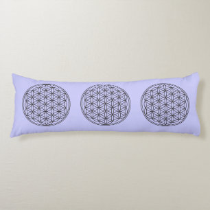 Coussins Longs Flower Of Life - noir clair + votre arrière - plan
