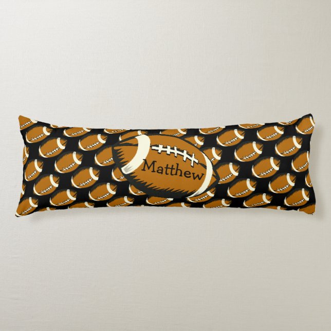 Coussins Longs Football Black and Brown Sports Body Oreiller (Devant)