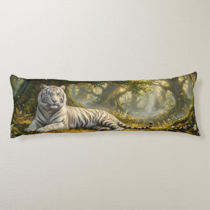 Coussins Longs Forêt du Tigre Blanc – Sérénité du Bois Enchanté