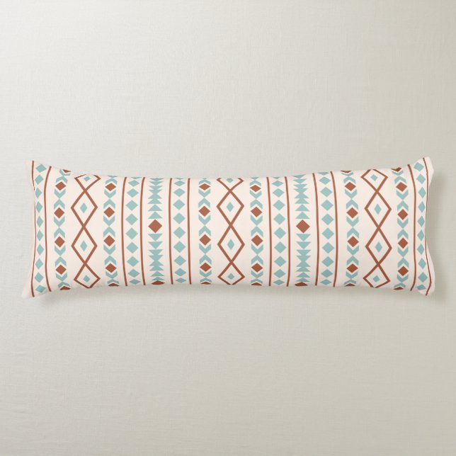 Coussins Longs Formes Aztec Lg V Motif rouille Crème Turquoise (Devant)
