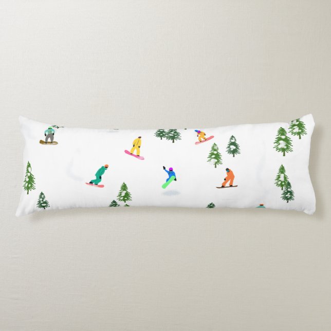 Coussins Longs Freeride Snowboardeur Design de snowboard (Devant)