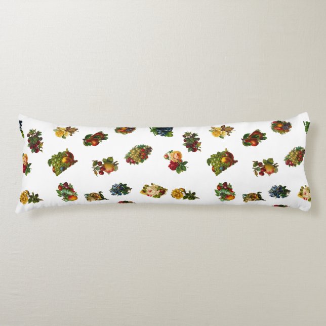 Coussins Longs Fruits et fleurs vintages (Devant)