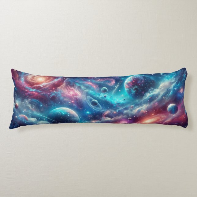 Coussins Longs Galaxy Dreams : Plongez dans le design spatial pro (Devant)