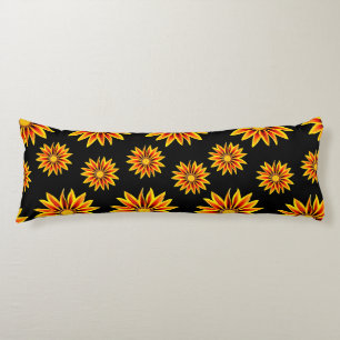 Coussins Longs Gazania Fleurs Rouge Orange Baiser Flamme Dorée