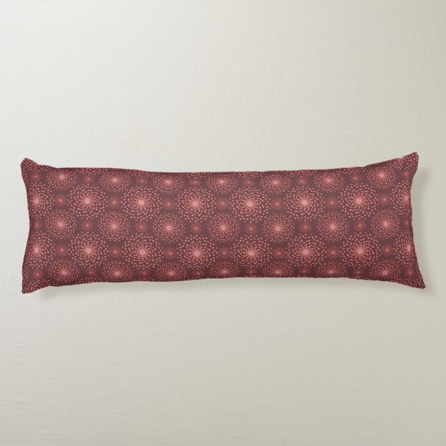 Coussins Longs Geometric Ethnic Pattern Body Pillow – Burgundy Re (Dos)