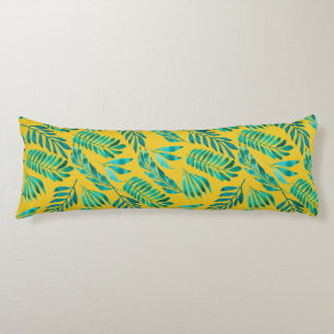 Coussins Longs Gold Turquoise Foliage Feuilles Chic Lit élégant