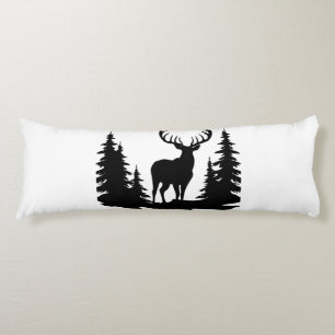 Coussins Longs Grand cerf parmi les pins vecteur