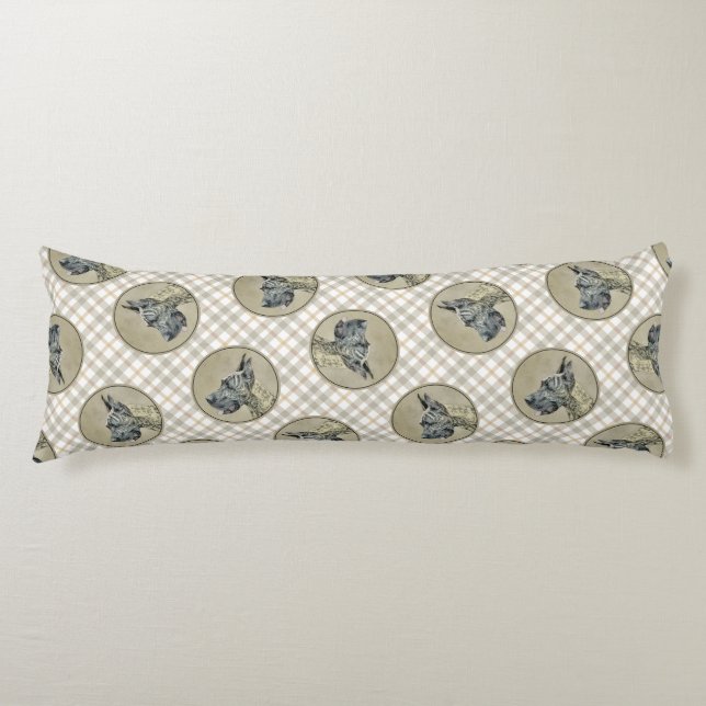 Coussins Longs Grande Dane Peinture Brindle Original Pet Dog Art (Devant)