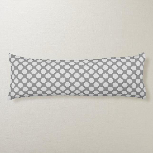Coussins Longs Grands points rétro - tons gris / gris (Devant)