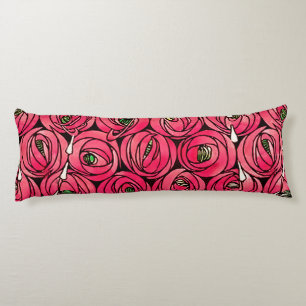 Coussins Longs Graphique rose Art Nouveau Rennie Macintosh