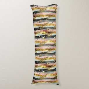 Coussins Longs Grilles roses et noires ondulées avec Parties scin