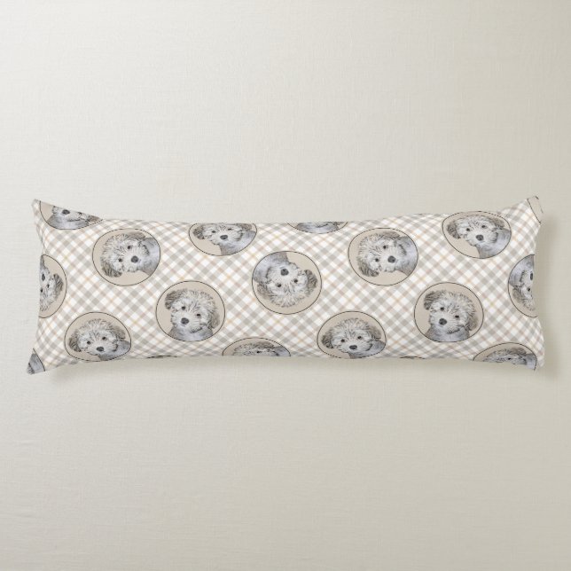 Coussins Longs Havanais Puppy Peinture Sable Original Pet Dog Art (Devant)