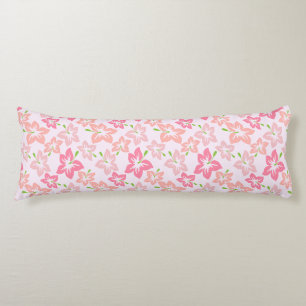 Coussins Longs Hibiscus rose, Fleurs roses, Motif de fleurs