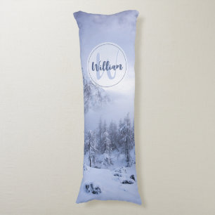 Coussins Longs Hiver merveilleux brouillard épinette forêt neige