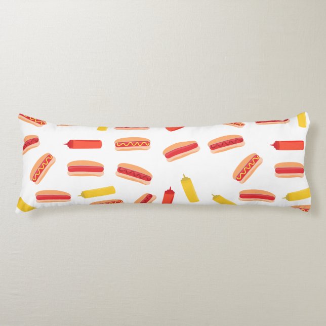 Coussins Longs Hot Dog Fast Food Motif barbecue (Devant)