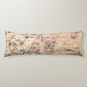 Coussins Longs Hydrangea Floral Sepia Tan Ferme Bois Vintage